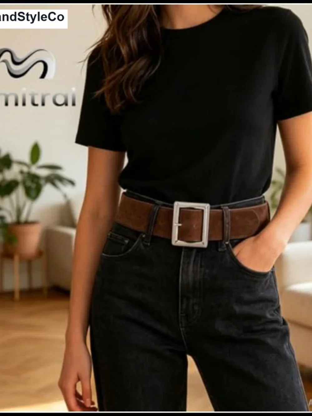 Wide Suede Belt Chunky Leather Thick Waist Belt for Women